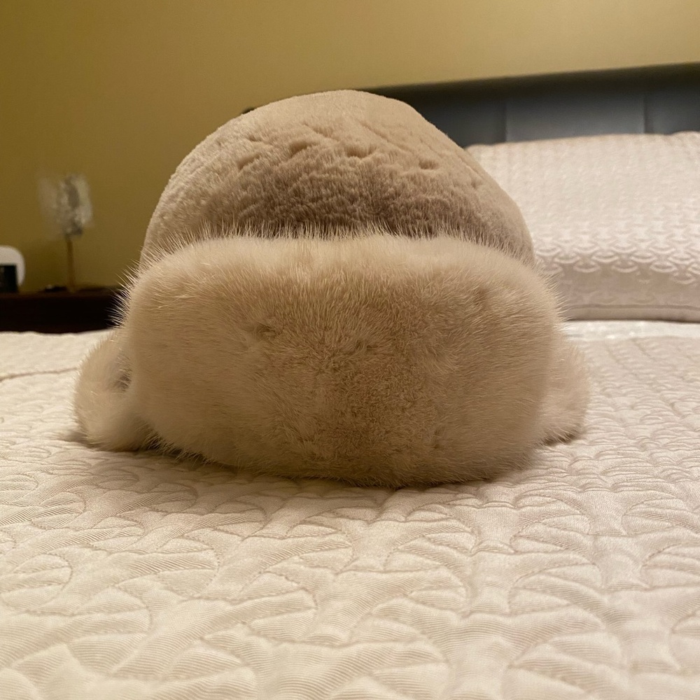 Mink Fur Beige Hat